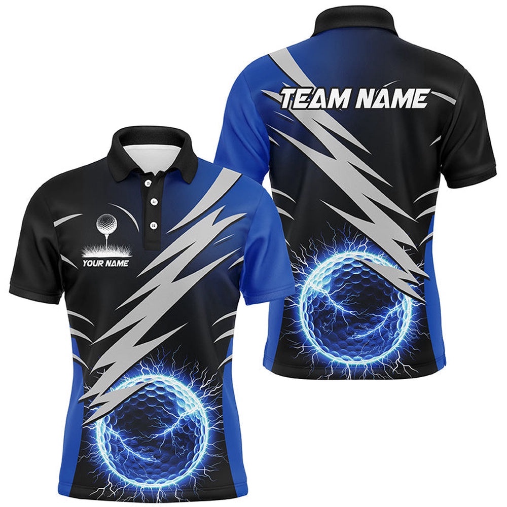 Men’s Golf Polo Shirts Custom Blue Lightning Thunder Golf Ball Clothes For Men, Golf Polo Shirt, Golf Shirts Men’s Golf Polo Shirts Custom Blue Lightning Thunder Golf Ball Clothes For Men, Golf Polo Shirt, Golf Shirts