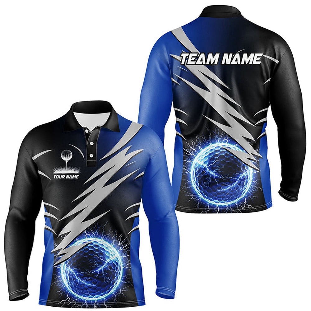 Men’s Golf Polo Shirts Custom Blue Lightning Thunder Golf Ball Clothes For Men, Golf Polo Shirt, Golf Shirts Men’s Golf Polo Shirts Custom Blue Lightning Thunder Golf Ball Clothes For Men, Golf Polo Shirt, Golf Shirts