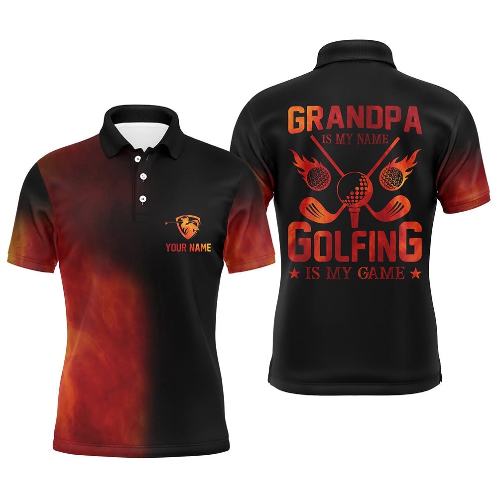 Men’s Golf Polo Shirts Custom Golf Fire Father’S Day Gifts For Grandpa Is My Name, Golfing Is My Game, Golf Polo Shirt, Golf Shirts Men’s Golf Polo Shirts Custom Golf Fire Father’S Day Gifts For Grandpa Is My Name, Golfing Is My Game, Golf Polo Shirt, Golf Shirts