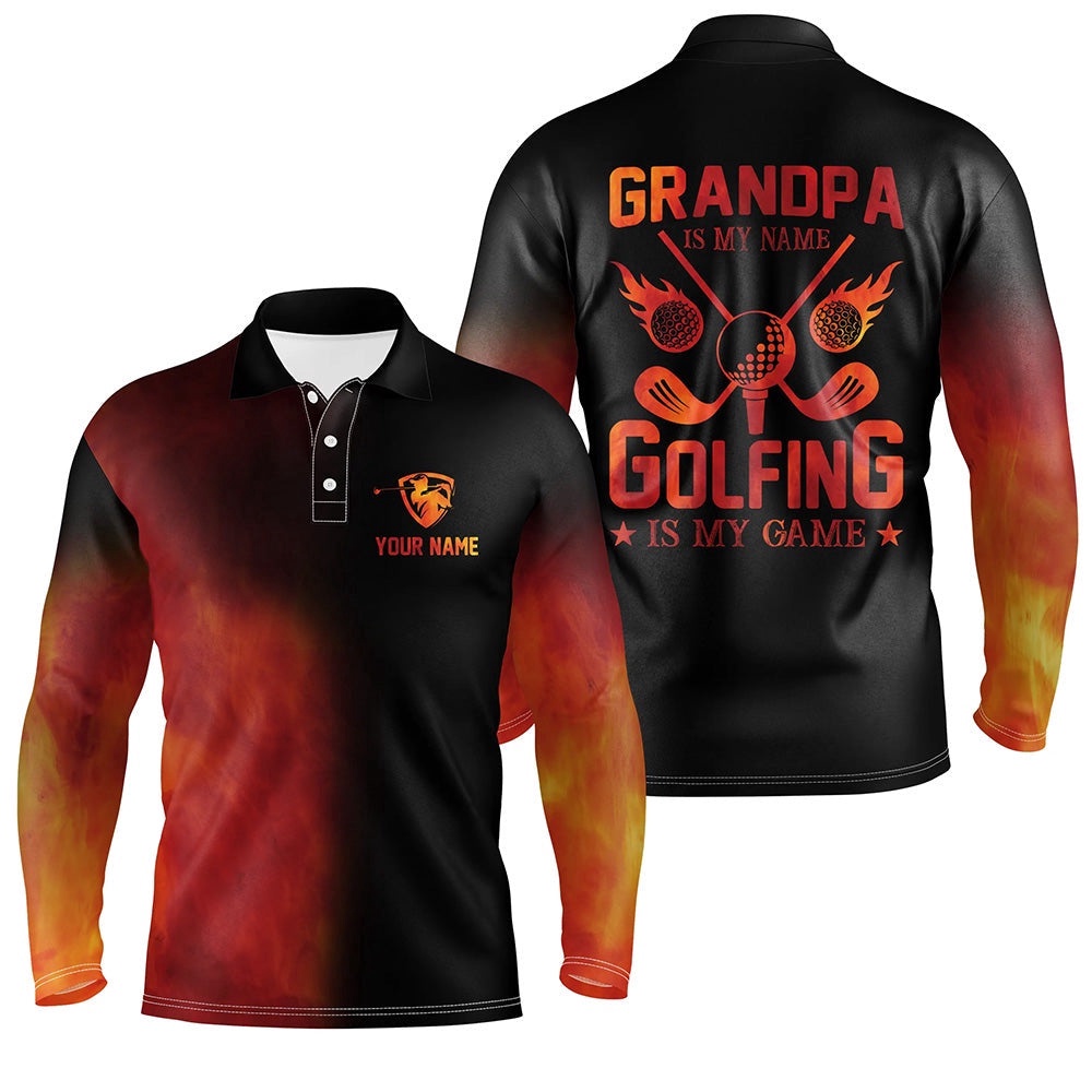 Men’s Golf Polo Shirts Custom Golf Fire Father’S Day Gifts For Grandpa Is My Name, Golfing Is My Game, Golf Polo Shirt, Golf Shirts Men’s Golf Polo Shirts Custom Golf Fire Father’S Day Gifts For Grandpa Is My Name, Golfing Is My Game, Golf Polo Shirt, Golf Shirts
