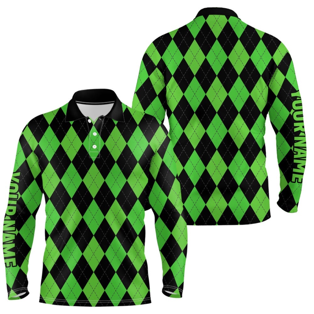 Men’s Golf Polo Shirts Custom Green And Black Argyle Plaid Pattern Golf Attire For Men, Golf Polo Shirt, Golf Shirts Men’s Golf Polo Shirts Custom Green And Black Argyle Plaid Pattern Golf Attire For Men, Golf Polo Shirt, Golf Shirts