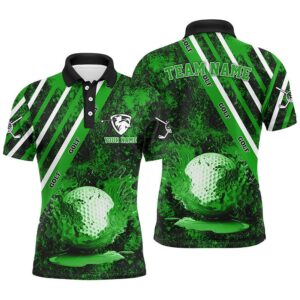 Men’s Golf Polo Shirts Custom Green Camo…