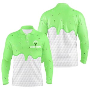 Men s Golf Polo Shirts Custom Green Ice Cream Melting On Golf Ball For Men s Golf Polo Shirt Golf Shirts 2 b4ammd.jpg