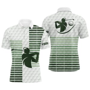 Men’s Golf Polo Shirts Custom Green Stripe&hellip;