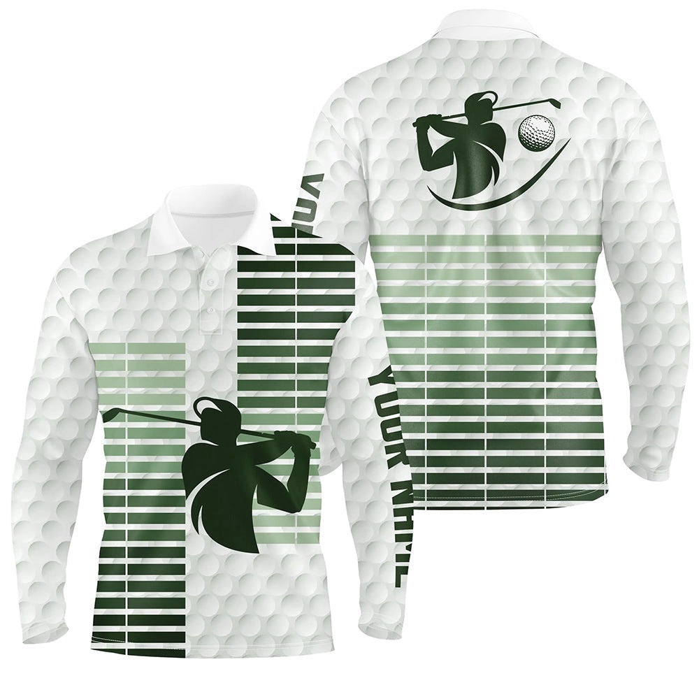 Men’s Golf Polo Shirts Custom Green Stripe And White Golf Ball Skin Pattern Golf Tops For Men, Golf Polo Shirt, Golf Shirts Men’s Golf Polo Shirts Custom Green Stripe And White Golf Ball Skin Pattern Golf Tops For Men, Golf Polo Shirt, Golf Shirts