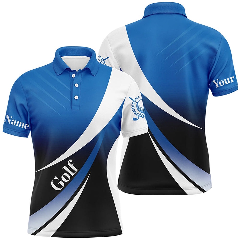 Men’s Golf Polo Shirts Custom Name Blue And White Golf Shirt, Tournament Golf Tops For Men’s, Golf Polo Shirt, Golf Shirts Men’s Golf Polo Shirts Custom Name Blue And White Golf Shirt, Tournament Golf Tops For Men’s, Golf Polo Shirt, Golf Shirts