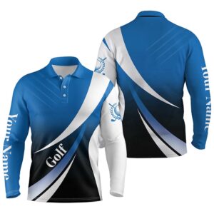 Men s Golf Polo Shirts Custom Name Blue And White Golf Shirt Tournament Golf Tops For Men s Golf Polo Shirt Golf Shirts 2 peumrq.jpg