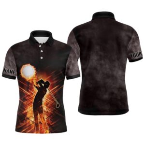 Men’s Golf Polo Shirts Custom Name Flame&hellip;