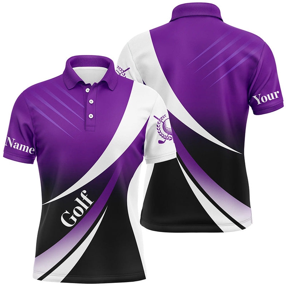 Men’s Golf Polo Shirts Custom Name Purple And White Golf Shirt, Tournament Golf Tops For Men’s, Golf Polo Shirt, Golf Shirts Men’s Golf Polo Shirts Custom Name Purple And White Golf Shirt, Tournament Golf Tops For Men’s, Golf Polo Shirt, Golf Shirts