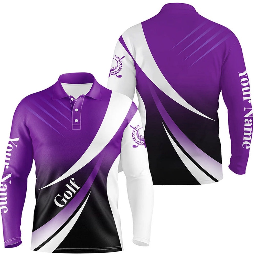 Men’s Golf Polo Shirts Custom Name Purple And White Golf Shirt, Tournament Golf Tops For Men’s, Golf Polo Shirt, Golf Shirts Men’s Golf Polo Shirts Custom Name Purple And White Golf Shirt, Tournament Golf Tops For Men’s, Golf Polo Shirt, Golf Shirts
