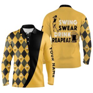 Men s Golf Polo Shirts Custom Name Swing Swear Drink Repeat Personalized Beer Golf Shirt For Men Golf Polo Shirt Golf Shirts 2 igradr.jpg