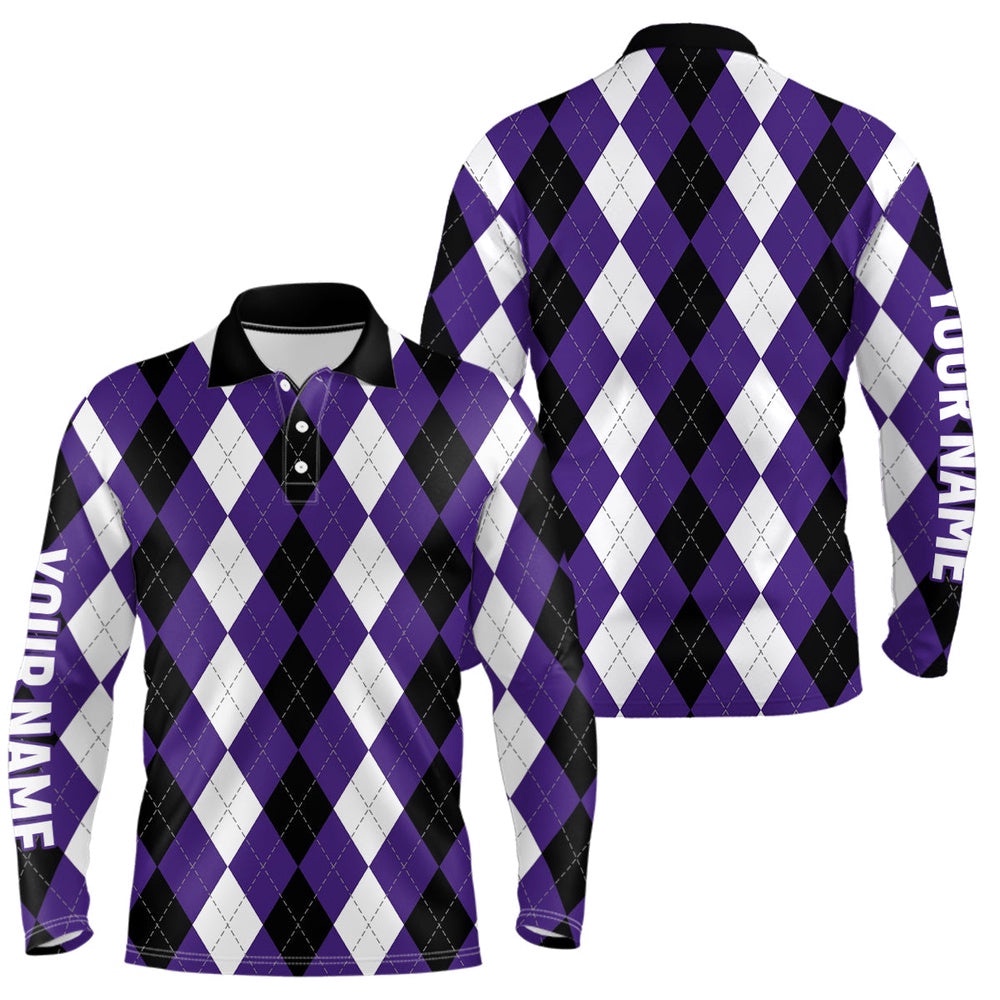 Men’s Golf Polo Shirts Custom Purple Argyle Plaid Halloween Pattern Golf Attire For Men, Golf Polo Shirt, Golf Shirts Men’s Golf Polo Shirts Custom Purple Argyle Plaid Halloween Pattern Golf Attire For Men, Golf Polo Shirt, Golf Shirts