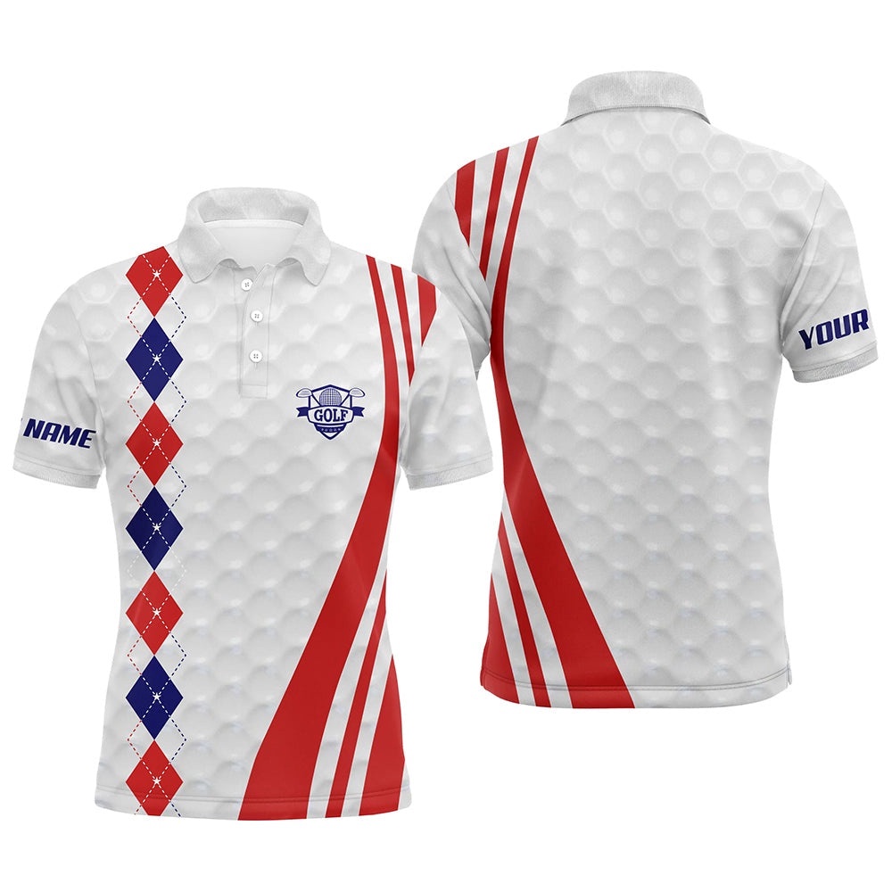 Men’s Golf Polo Shirts Custom Red, White And Blue Argyle Golf Ball Skin Patriot Golf Gifts For Men, Golf Polo Shirt, Golf Shirts Men’s Golf Polo Shirts Custom Red, White And Blue Argyle Golf Ball Skin Patriot Golf Gifts For Men, Golf Polo Shirt, Golf Shirts