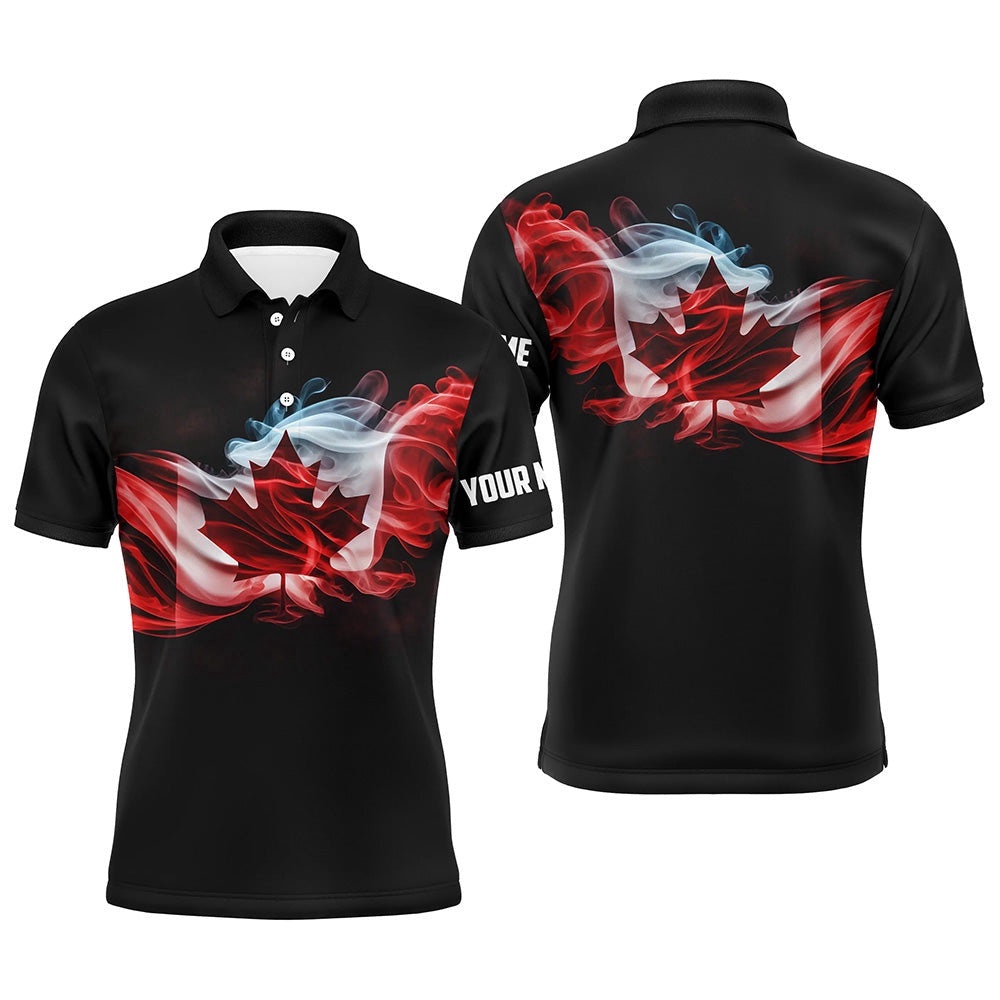 Men’s Golf Polo Shirts Custom Smoke Canadian Flag Patriotic Black Golf Tops For Men’s, Golf Polo Shirt, Golf Shirts Men’s Golf Polo Shirts Custom Smoke Canadian Flag Patriotic Black Golf Tops For Men’s, Golf Polo Shirt, Golf Shirts