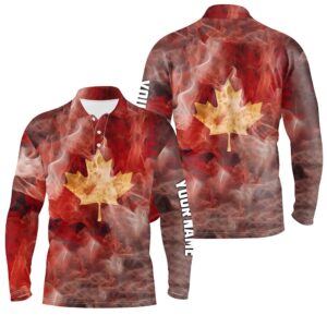 Men s Golf Polo Shirts Custom Smoke Canadian Flag Patriotic Golf Tops For Men s For Men Golf Polo Shirt Golf Shirts 2 u4g5ev.jpg