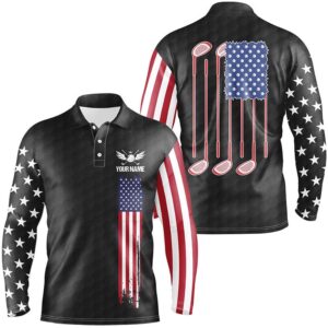 Men s Golf Polo Shirts Golf Clubs American Flag Custom Patriotic Black Golf Shirt For Men s Golf Polo Shirt Golf Shirts 2 phccqk.jpg