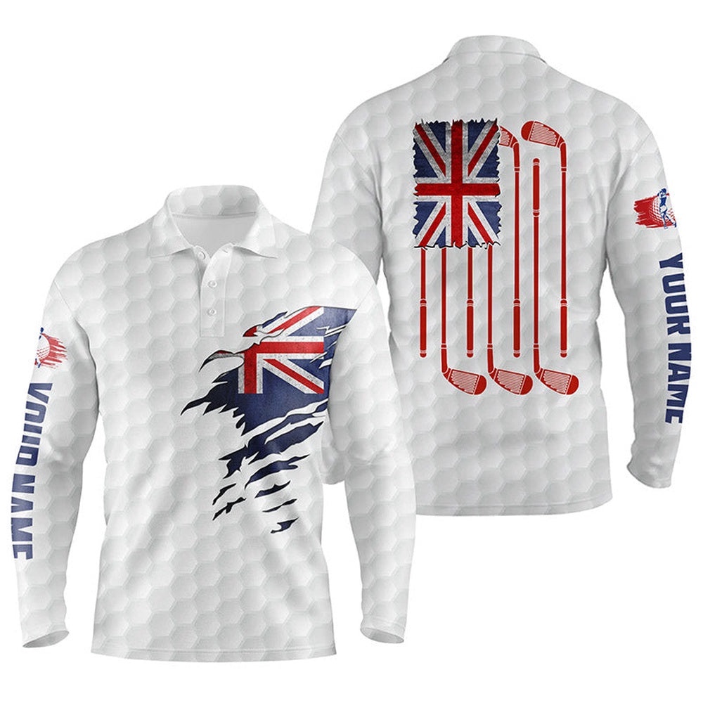 Men’s Golf Polo Shirts New Zealand Flag Patriot Custom Name Vintage Flag Golf Clubs Golf Outfit Men, Golf Polo Shirt, Golf Shirts