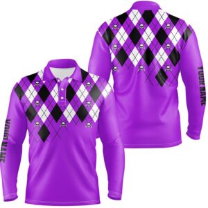 Men s Golf Polo Shirts Purple Argyle Plaid Golf Skull Pattern Custom Men s Purple Golf Tops Golf Polo Shirt Golf Shirts 2 m7mfyb.jpg