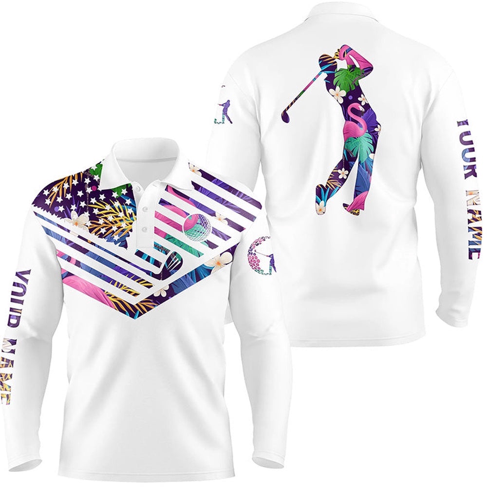 Men’s Golf Polo Shirts Tropical American Flag Custom Patriotic White Golf Shirt, Golf Polo Shirt, Golf Shirts Men’s Golf Polo Shirts Tropical American Flag Custom Patriotic White Golf Shirt, Golf Polo Shirt, Golf Shirts