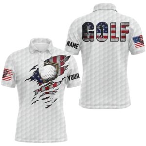 Men’s Golf Polo Shirts Vintage American Flag…