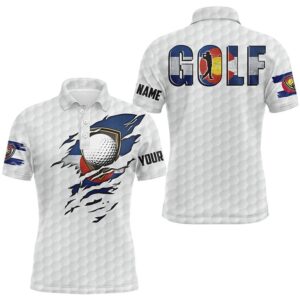 Men’s Golf Polo Shirts Vintage Colorado Flag…