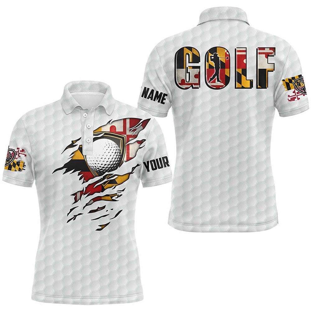 Men’s Golf Polo Shirts Vintage Maryland Flag Custom Team Golf Shirts, Patriot White Golf Tops, Golf Polo Shirt, Golf Shirts Men’s Golf Polo Shirts Vintage Maryland Flag Custom Team Golf Shirts, Patriot White Golf Tops, Golf Polo Shirt, Golf Shirts