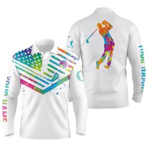 Men s Golf Polo Shirts Watercolor American Flag Custom Name White Golf Shirt Golf Polo Shirt Golf Shirts 2 tsugch.jpg