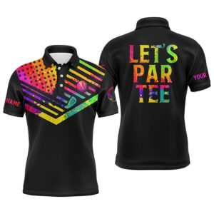 Men’s Golf Polo Shirts Watercolor American Flag…