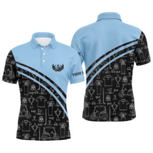 Men’s Golf Polos Shirts Custom Black Pattern…