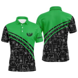 Men’s Golf Polos Shirts Custom Black Pattern…