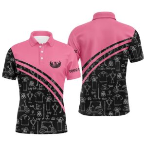 Men’s Golf Polos Shirts Custom Black Pattern…