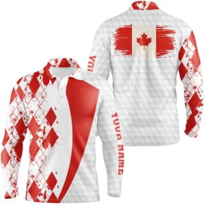Men s Golf Polos Shirts Custom Canadian Flag Red Argyle Pattern White Golf Ball Men s Golf Shirts Golf Polo Shirt Golf Shirts 2 pjbktb.jpg