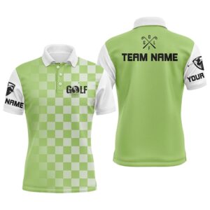 Men’s Golf Polos Shirts Custom Name Green…