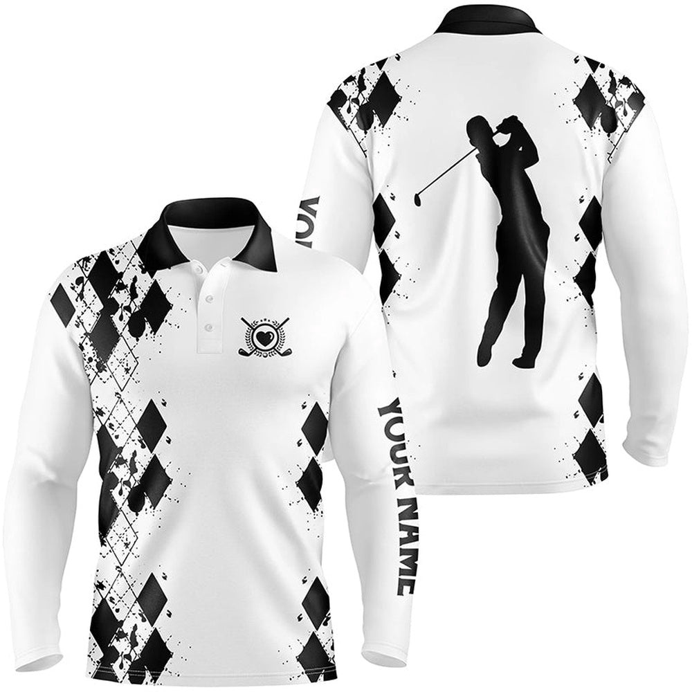 Men’s Golf Polos Shirts Custom Name White Golf Shirt Black, Golf Polo Shirt, Golf Shirts Men’s Golf Polos Shirts Custom Name White Golf Shirt Black, Golf Polo Shirt, Golf Shirts