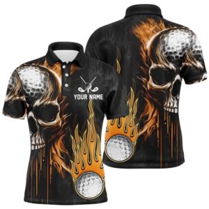 Men’s Golf Polos Shirts Custom Skull Golf…
