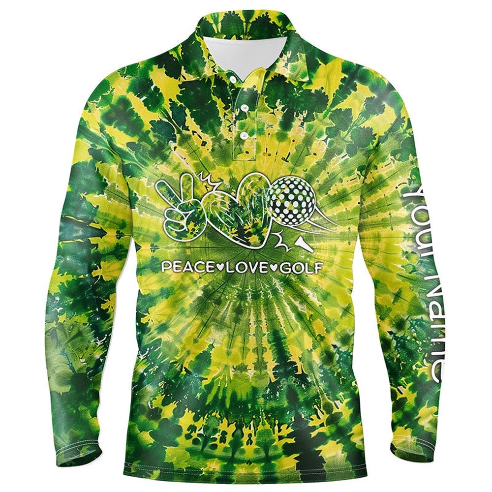 Men’s Golf Polos Shirts Green Tie Dye Pattern Custom Peace Love Golf, Personalized Golf Shirt For Men, Golf Polo Shirt, Golf Shirts Men’s Golf Polos Shirts Green Tie Dye Pattern Custom Peace Love Golf, Personalized Golf Shirt For Men, Golf Polo Shirt, Golf Shirts