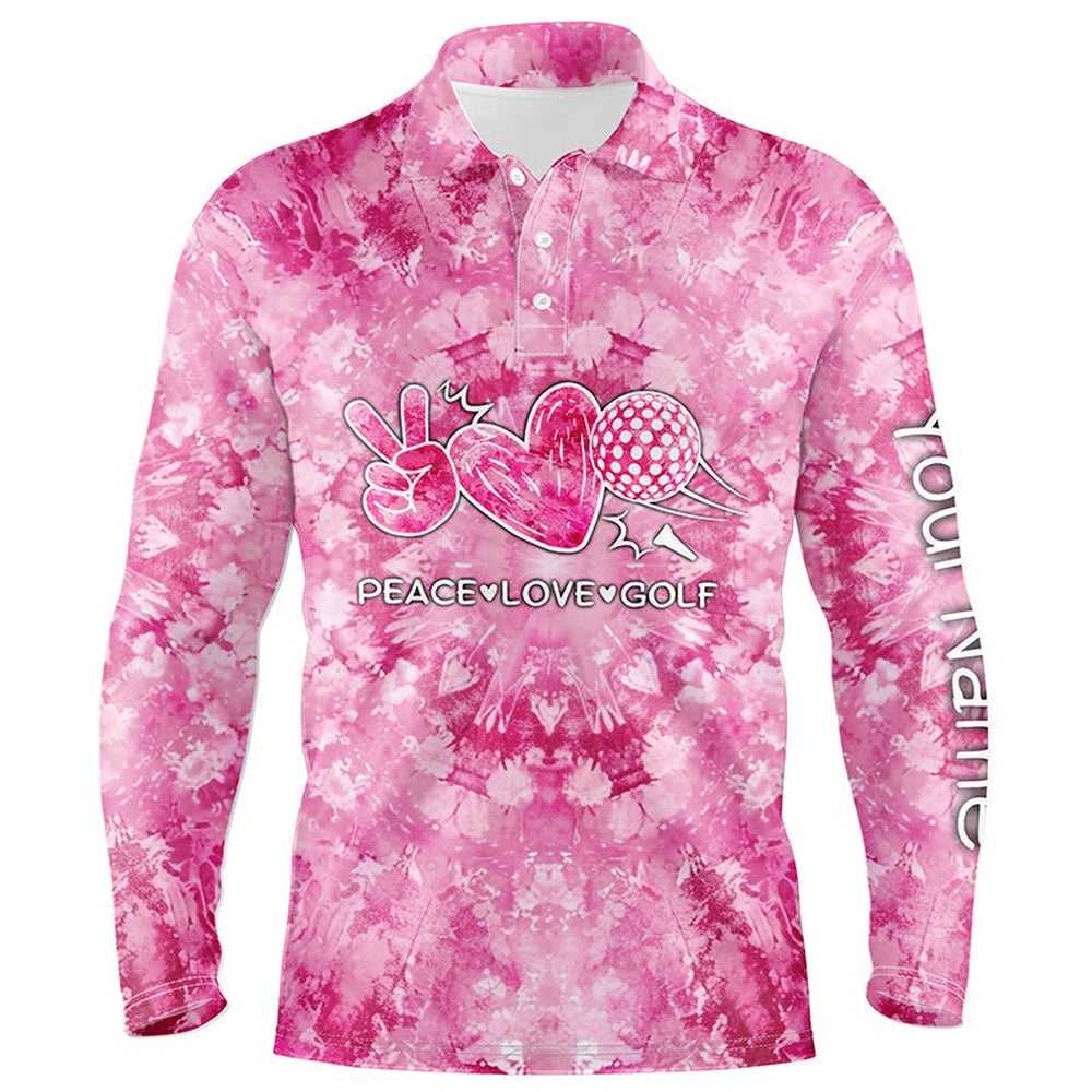 Men’s Golf Polos Shirts Pink Tie Dye Pattern Custom Peace Love Golf, Personalized Golf Shirt For Men, Golf Polo Shirt, Golf Shirts Men’s Golf Polos Shirts Pink Tie Dye Pattern Custom Peace Love Golf, Personalized Golf Shirt For Men, Golf Polo Shirt, Golf Shirts