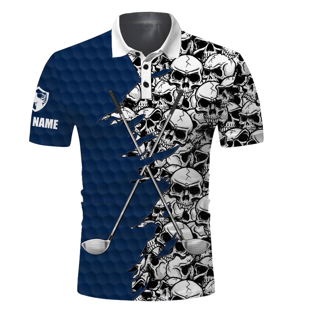 Men’s Long Sleeve Golf Tops Polo Blue Pattern Skull Golf Clubs Custom Name Golf Performance Shirts, Golf Polo Shirt, Golf Shirts Men’s Long Sleeve Golf Tops Polo Blue Pattern Skull Golf Clubs Custom Name Golf Performance Shirts, Golf Polo Shirt, Golf Shirts