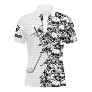Men’s Long Sleeve Golf Tops Polo White…