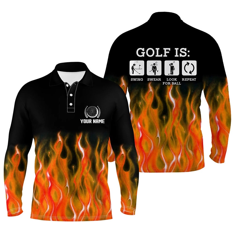 Men’s Orange Flame Personalized Fire Golf Shirts For Men, Best Golfing Gifts, Golf Polo Shirt, Golf Shirts Men’s Orange Flame Personalized Fire Golf Shirts For Men, Best Golfing Gifts, Golf Polo Shirt, Golf Shirts