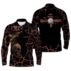 Men s Orange Happy Halloween Skull Golf Polo Shirts Spooky Halloween Golf Gift Idea For Men Golf Polo Shirt Golf Shirts 2 k8qmzz.jpg