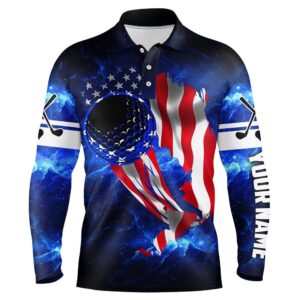 Men s Patriot Golf Polos Golf Ball Blue Galaxy Universe American Flag Custom Gifts For Golf Lovers Golf Polo Shirt Golf Shirts 2 i2exkg.jpg