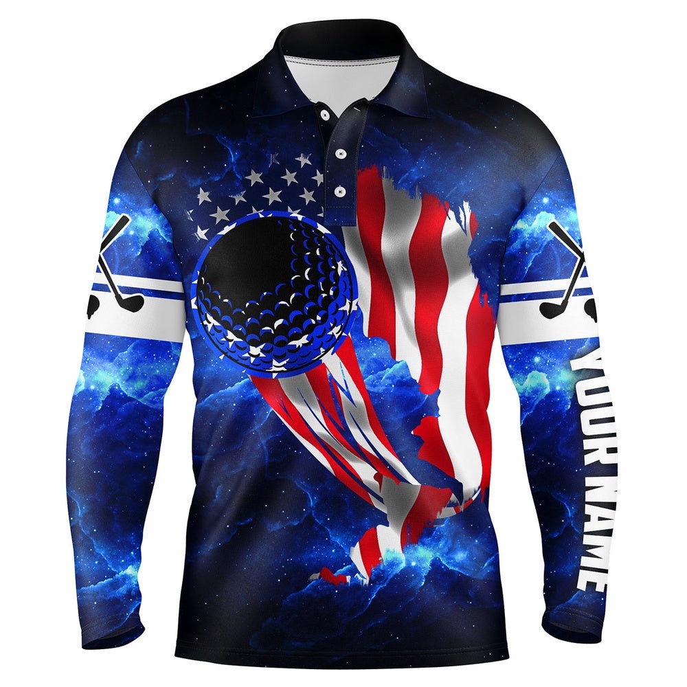 Men’s Patriot Golf Polos Golf Ball Blue Galaxy Universe American Flag, Custom Gifts For Golf Lovers, Golf Polo Shirt, Golf Shirts Men’s Patriot Golf Polos Golf Ball Blue Galaxy Universe American Flag, Custom Gifts For Golf Lovers, Golf Polo Shirt, Golf Shirts