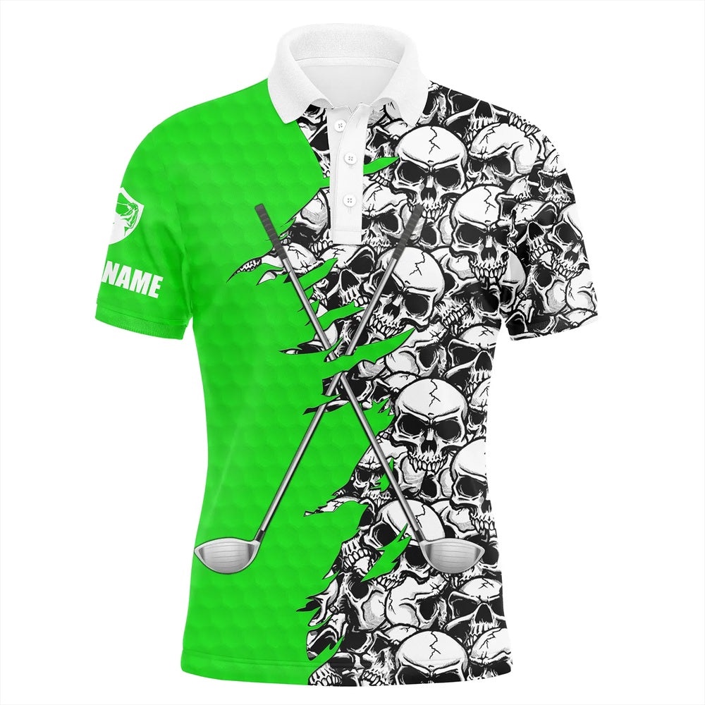 Men’s Short Long Sleeve Golf Tops Polo Green Pattern Skull Golf Clubs Custom Golf Performance Shirts, Golf Polo Shirt, Golf Shirts Men’s Short Long Sleeve Golf Tops Polo Green Pattern Skull Golf Clubs Custom Golf Performance Shirts, Golf Polo Shirt, Golf Shirts
