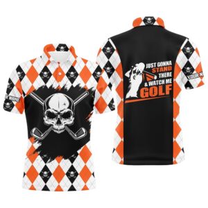 Men’s Skull Golf Shirt Custom Golf Shirt…