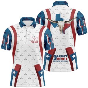 Men’s Texas Golf Shirt, Custom Name Patriotic…