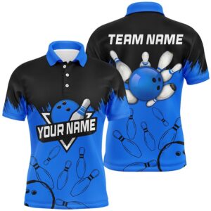 Mens Bowling Polo Shirts Custom Black And…