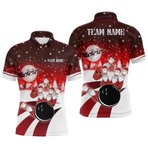 Mens Bowling Polo Shirts Custom Christmas Santa…