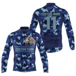 Mens Cycling Jersey With 3 Pockets Blue…