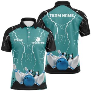 Mens Polo Bowling Shirt Custom Bowling Strike…
